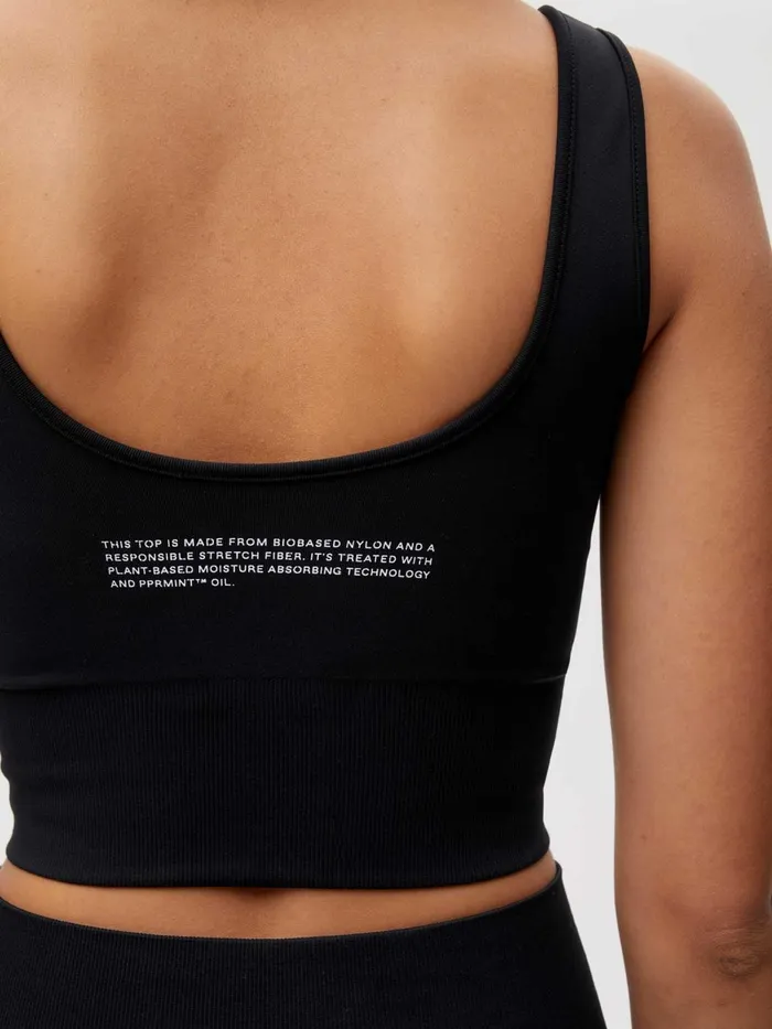 PANGAIA Activewear Sports Tank Bra 20 Black Women Tshirts and Tops