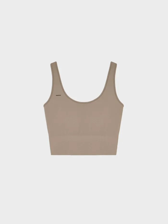 PANGAIA Activewear Sports Tank Bra 20 Taupe Women Activewear