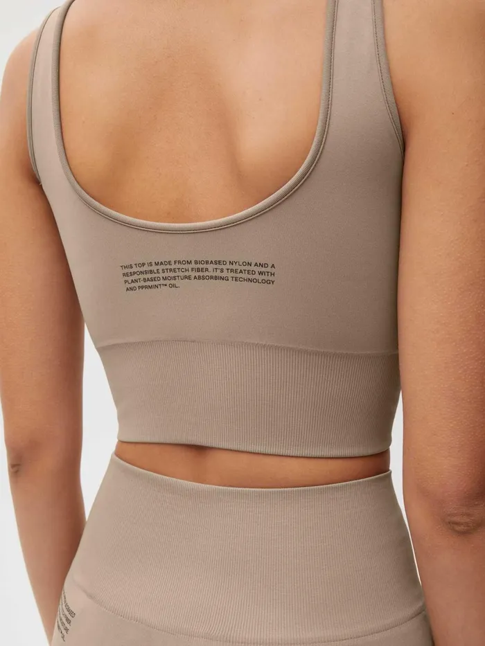 PANGAIA Activewear Sports Tank Bra 20 Taupe Women Activewear