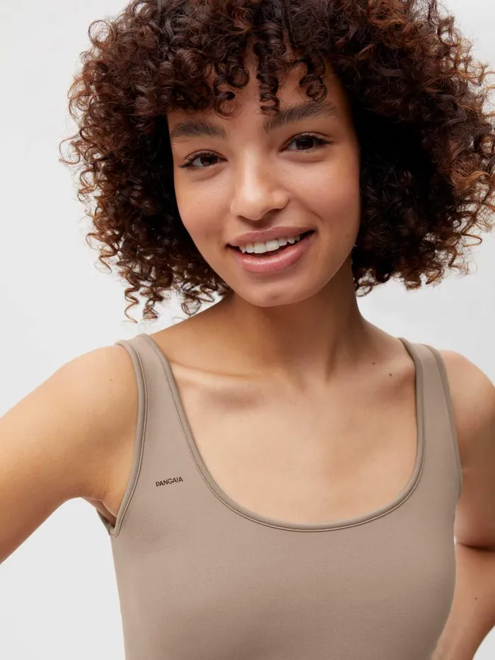 PANGAIA Activewear Sports Tank Bra 20 Taupe Women Activewear