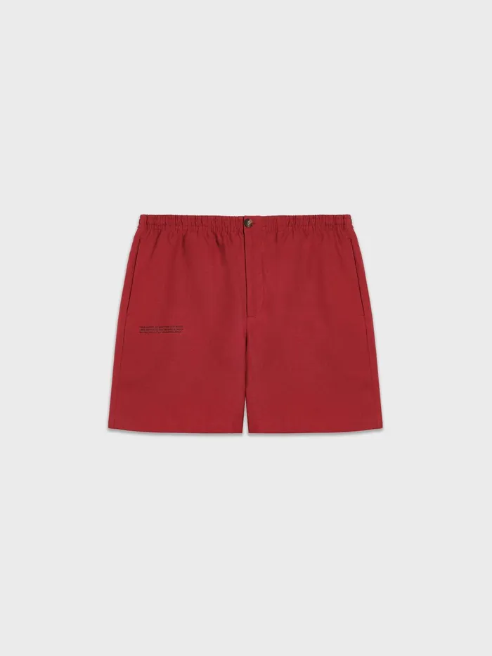 PANGAIA Aloe Linen Shorts Cranberry Red Men Shorts