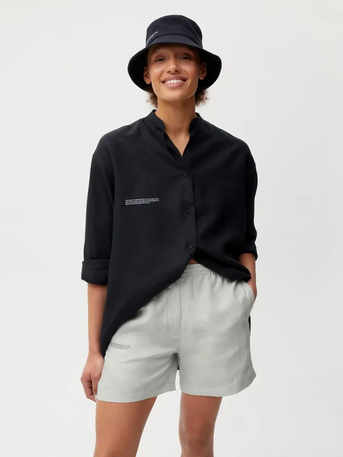 PANGAIA Aloe Linen Shorts Limestone Women Shorts