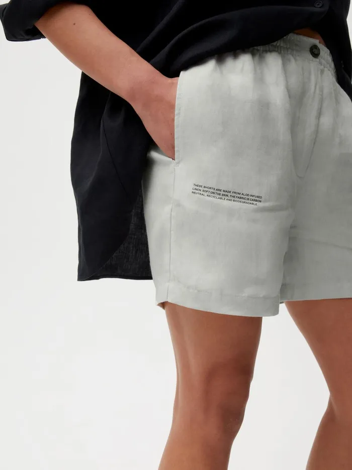 PANGAIA Aloe Linen Shorts Limestone Women Shorts