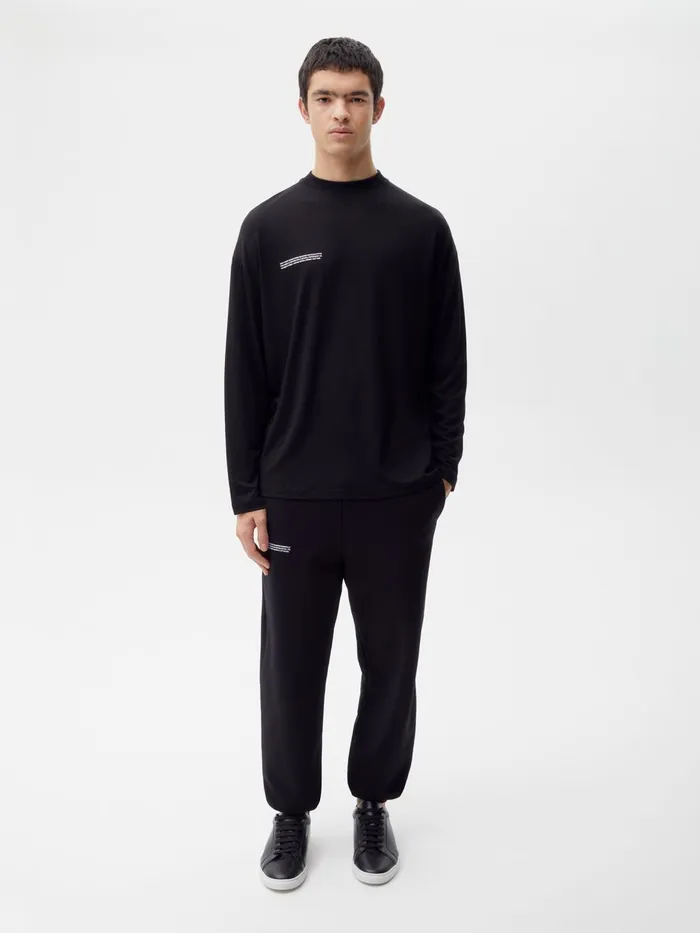 PANGAIA CFIBER Pure Long Sleeve Tshirt Black Men Tshirts and Tops
