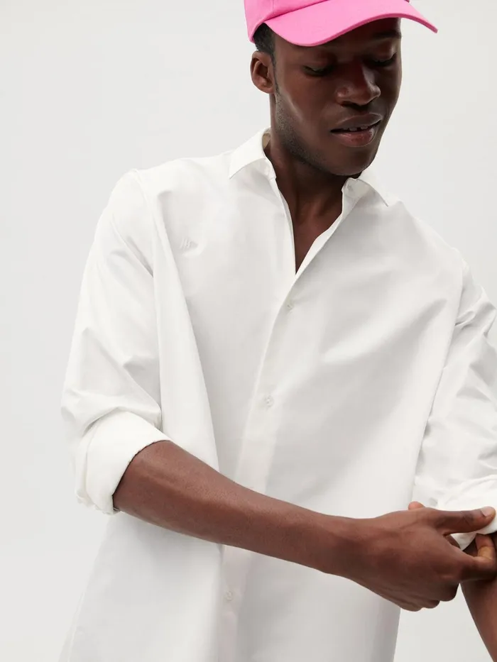 PANGAIA Collared Shirt Off White Men Tshirts and Tops