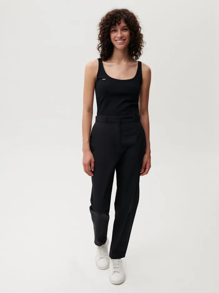 PANGAIA Cotton Pants Black Women Track Pants and Pants
