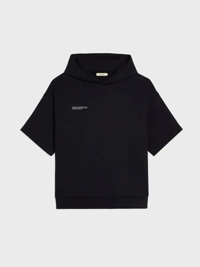 PANGAIA Crop Sleeve Hoodie Black Men Hoodies