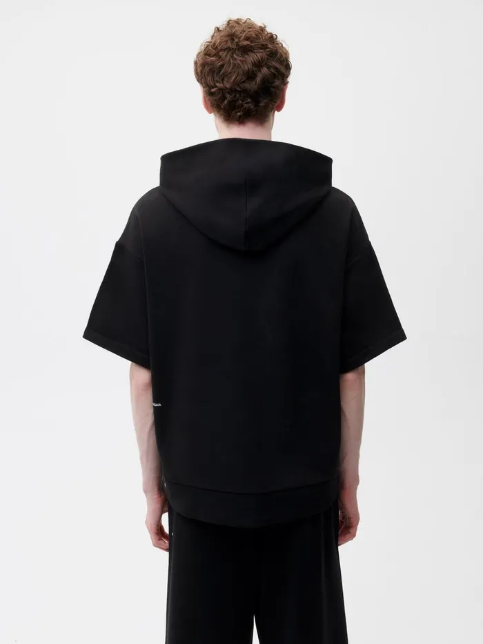 PANGAIA Crop Sleeve Hoodie Black Men Hoodies