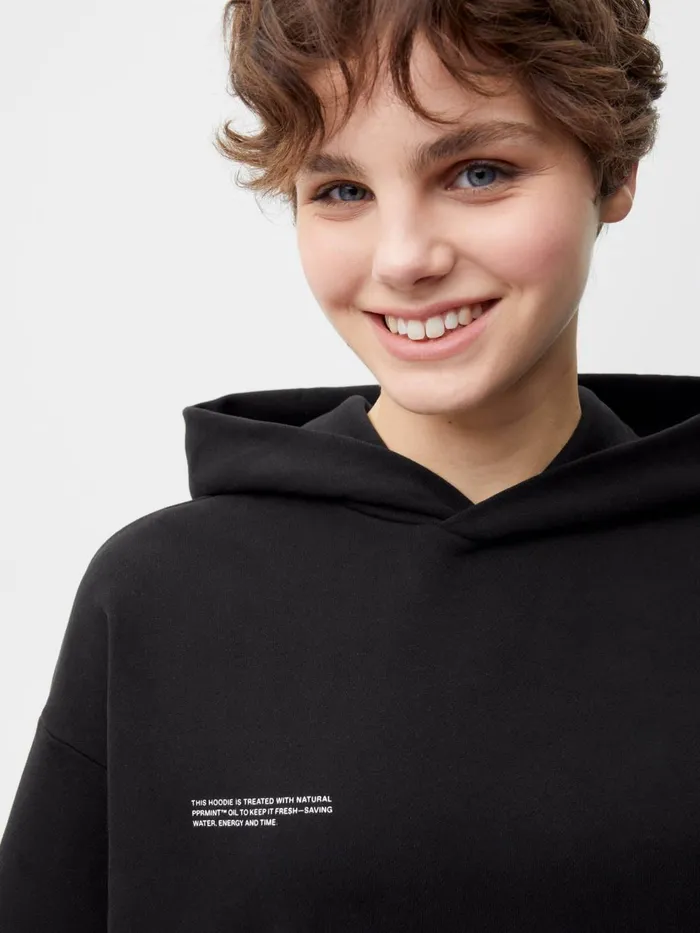 PANGAIA Crop Sleeve Hoodie Black Men Hoodies