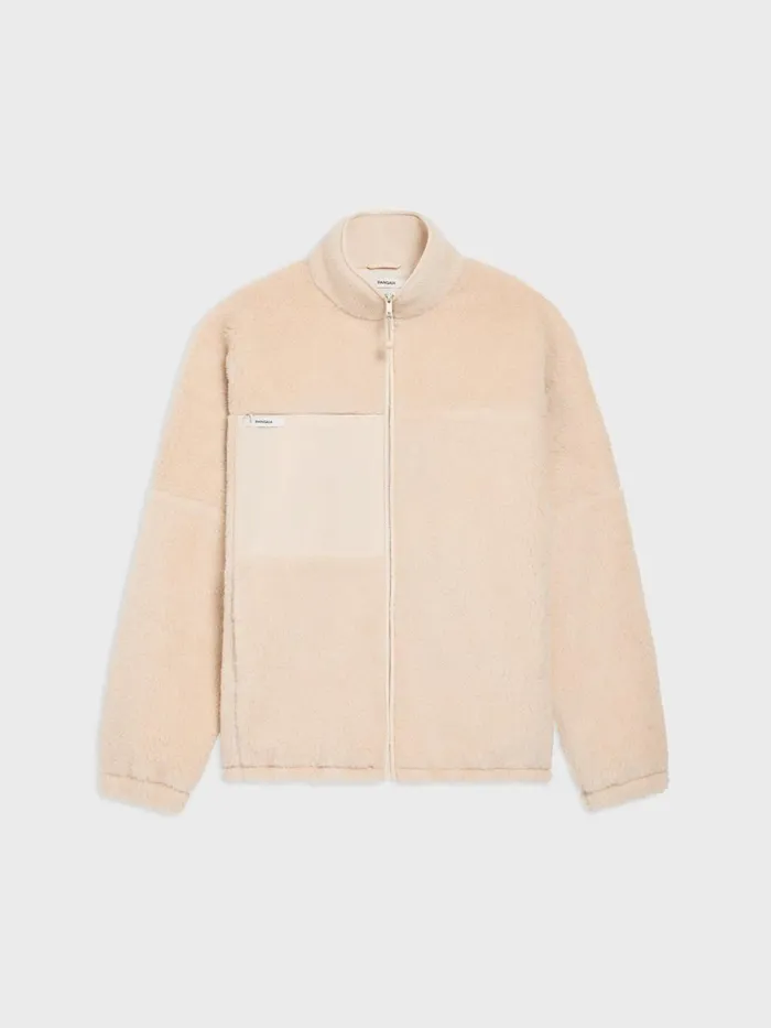 PANGAIA Fleece Zipped Jacket Sand Men Jackets and Outerwear