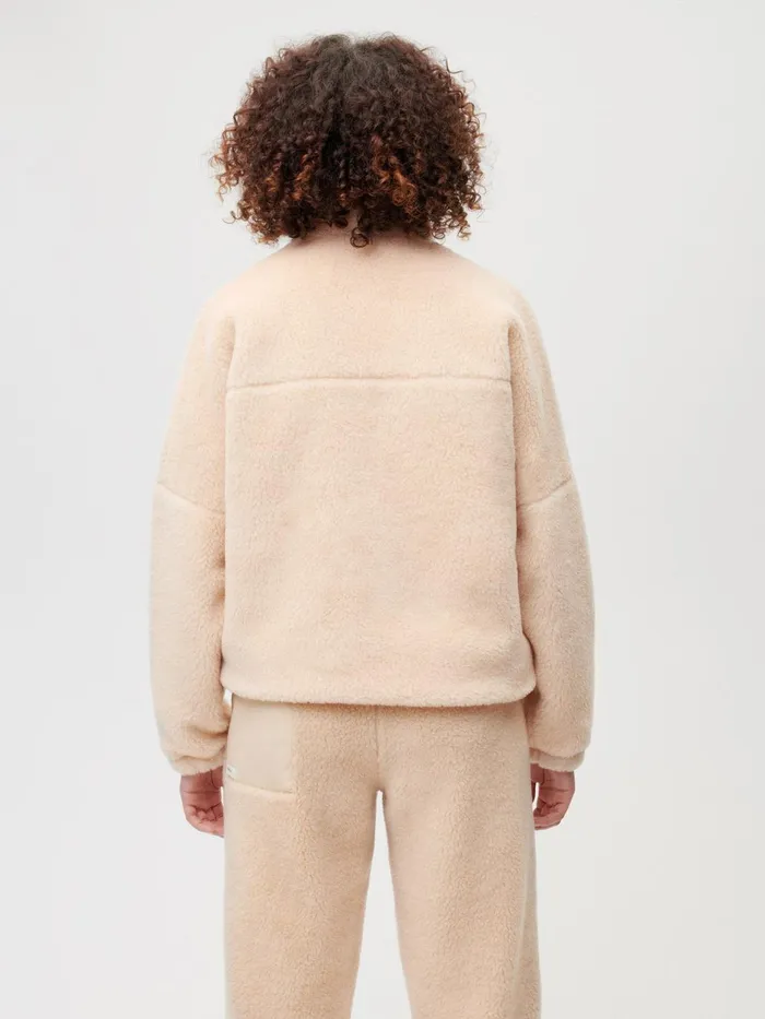 PANGAIA Fleece Zipped Jacket Sand Men Jackets and Outerwear
