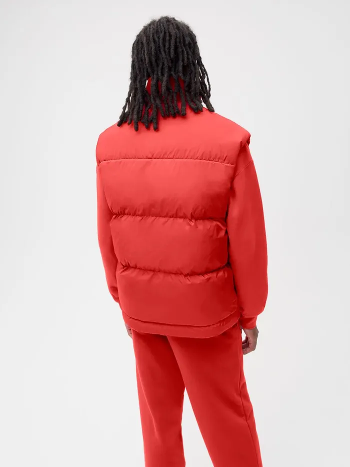 PANGAIA FLWRDWN Channeled Gilet Apple Red Men Jackets and Outerwear