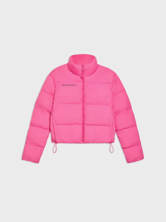 PANGAIA FLWRDWN Cropped Reversible Jacket Flamingo Pink Women Jackets and Outerwear PANGAIA FLWRDWN Cropped Reversible Jacket Flamingo Pink Women Jackets and Outerwear