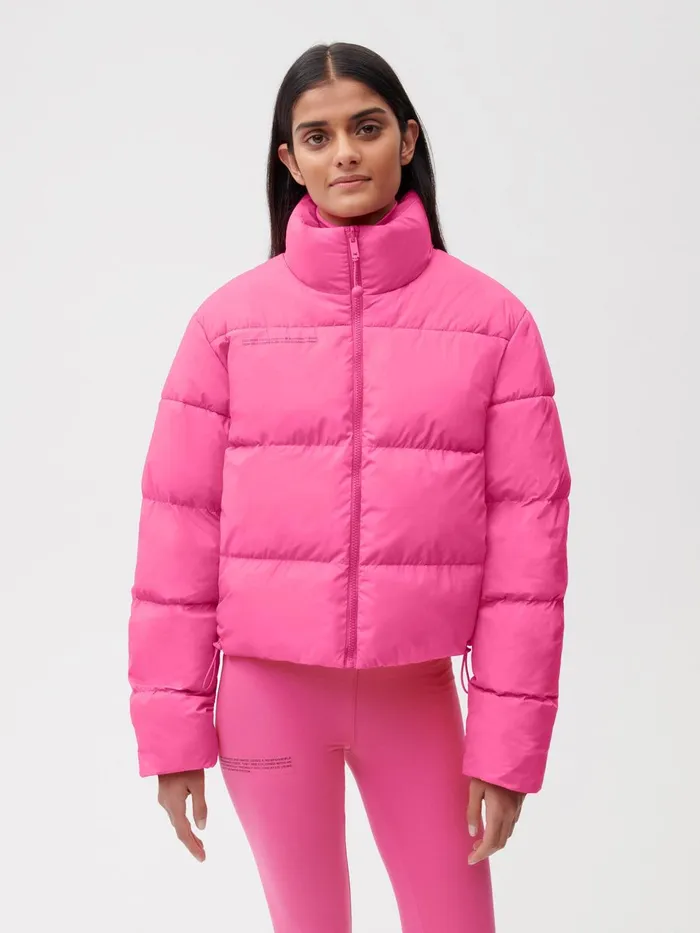 PANGAIA FLWRDWN Cropped Reversible Jacket Flamingo Pink Women Jackets and Outerwear