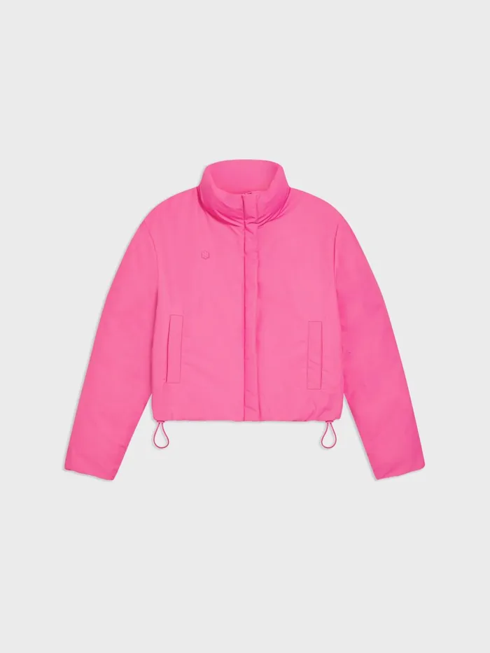 PANGAIA FLWRDWN Cropped Reversible Jacket Flamingo Pink Women Jackets and Outerwear