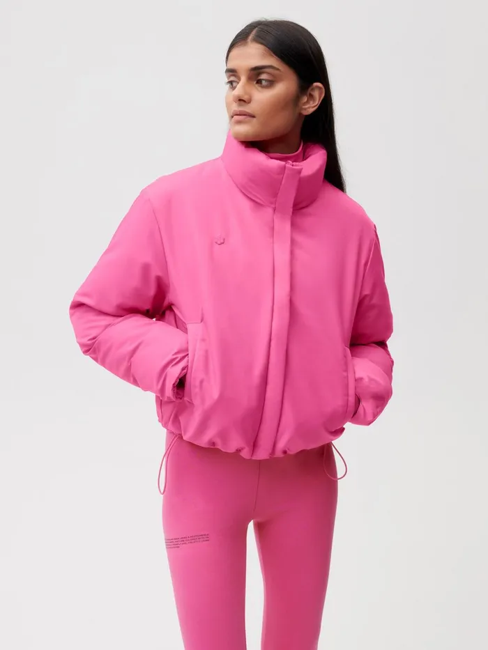 PANGAIA FLWRDWN Cropped Reversible Jacket Flamingo Pink Women Jackets and Outerwear