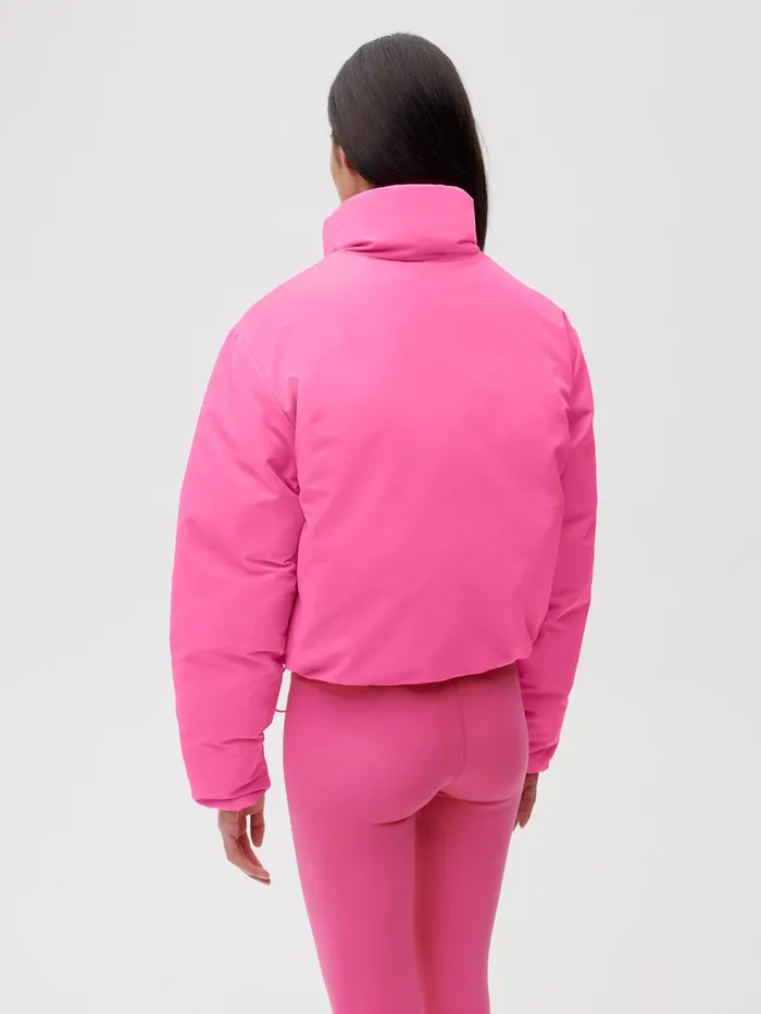 PANGAIA FLWRDWN Cropped Reversible Jacket Flamingo Pink Women Jackets and Outerwear