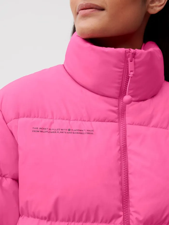 PANGAIA FLWRDWN Cropped Reversible Jacket Flamingo Pink Women Jackets and Outerwear