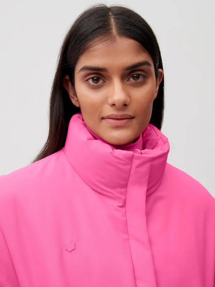 PANGAIA FLWRDWN Cropped Reversible Jacket Flamingo Pink Women Jackets and Outerwear