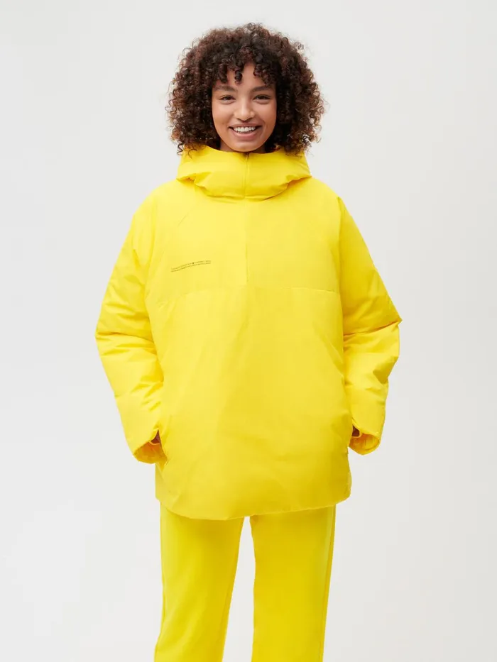 PANGAIA FLWRDWN Lite Half Zip Jacket Saffron Yellow Men Jackets and Outerwear