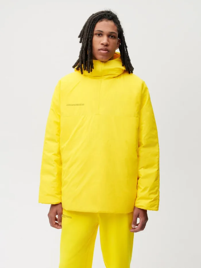 PANGAIA FLWRDWN Lite Half Zip Jacket Saffron Yellow Men Jackets and Outerwear