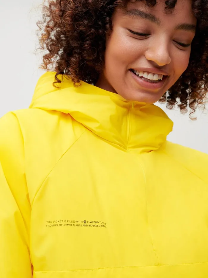 PANGAIA FLWRDWN Lite Half Zip Jacket Saffron Yellow Men Jackets and Outerwear
