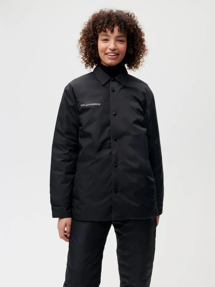 PANGAIA FLWRDWN Lite Shirt Jacket Black Men Jackets and Outerwear