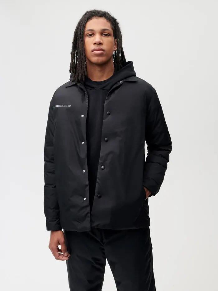 PANGAIA FLWRDWN Lite Shirt Jacket Black Men Jackets and Outerwear