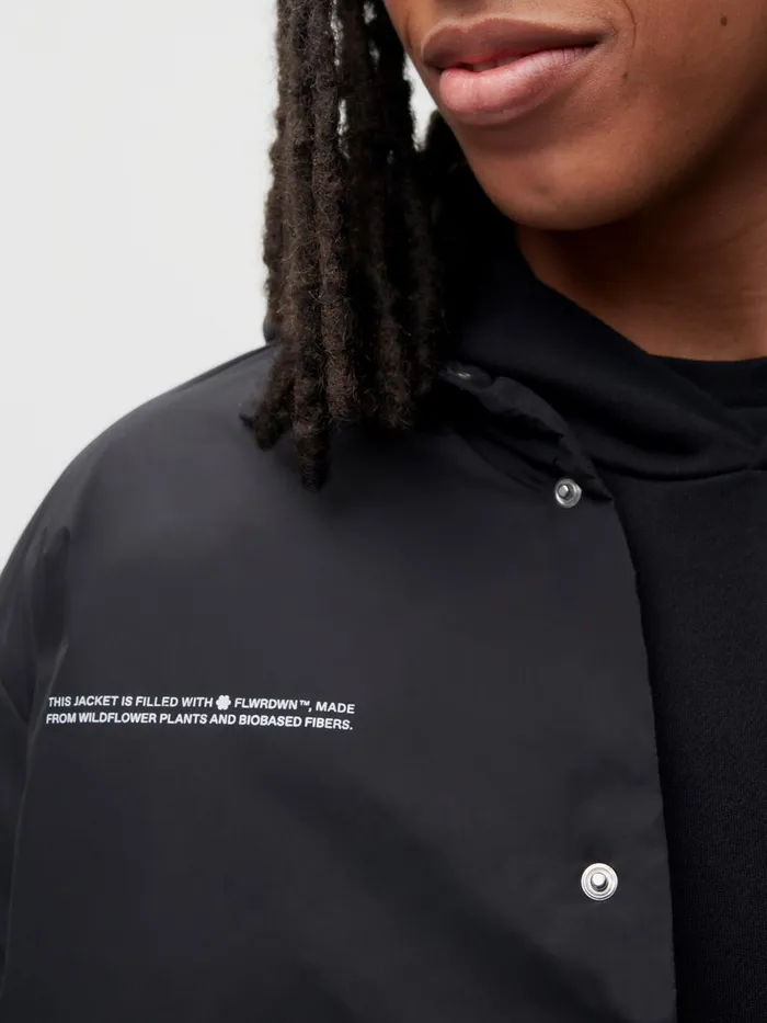 PANGAIA FLWRDWN Lite Shirt Jacket Black Men Jackets and Outerwear