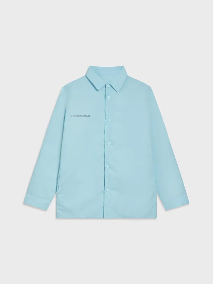 PANGAIA FLWRDWN Lite Shirt Jacket Celestial Blue Women Jackets and Outerwear