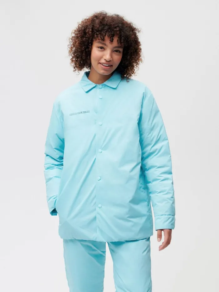 PANGAIA FLWRDWN Lite Shirt Jacket Celestial Blue Women Jackets and Outerwear