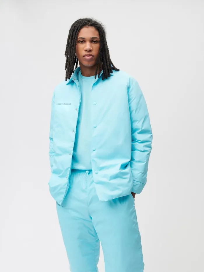 PANGAIA FLWRDWN Lite Shirt Jacket Celestial Blue Women Jackets and Outerwear