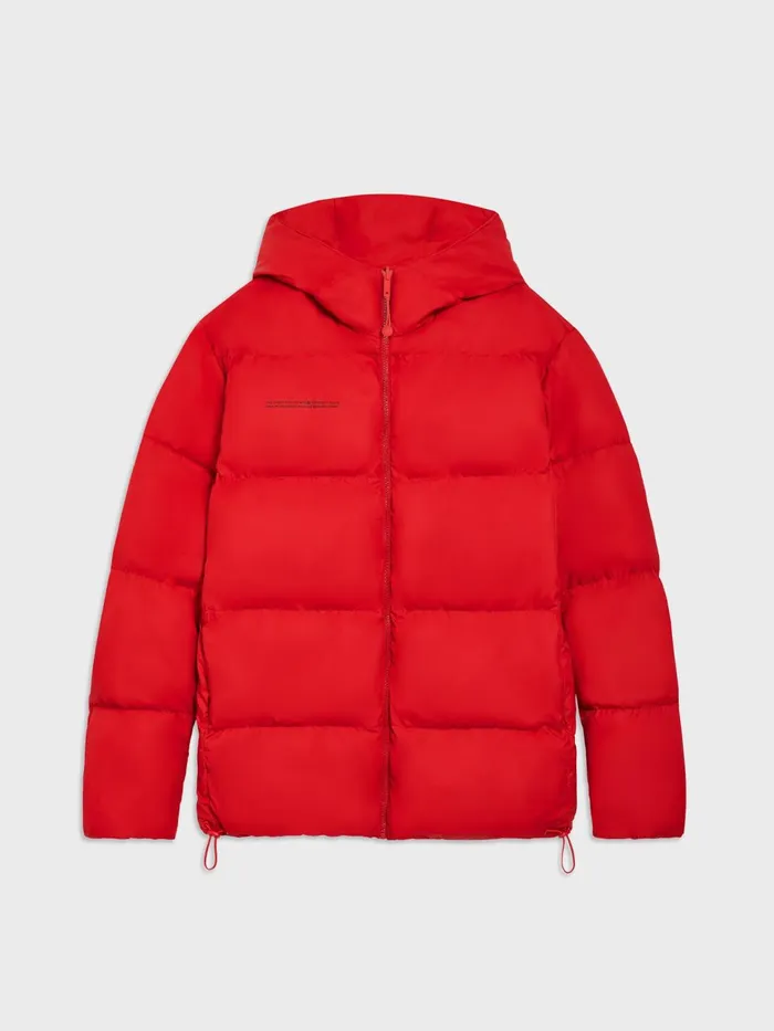 PANGAIA FLWRDWN Short Reversible Jacket Apple Red Women Jackets and Outerwear PANGAIA FLWRDWN Short Reversible Jacket Apple Red Women Jackets and Outerwear