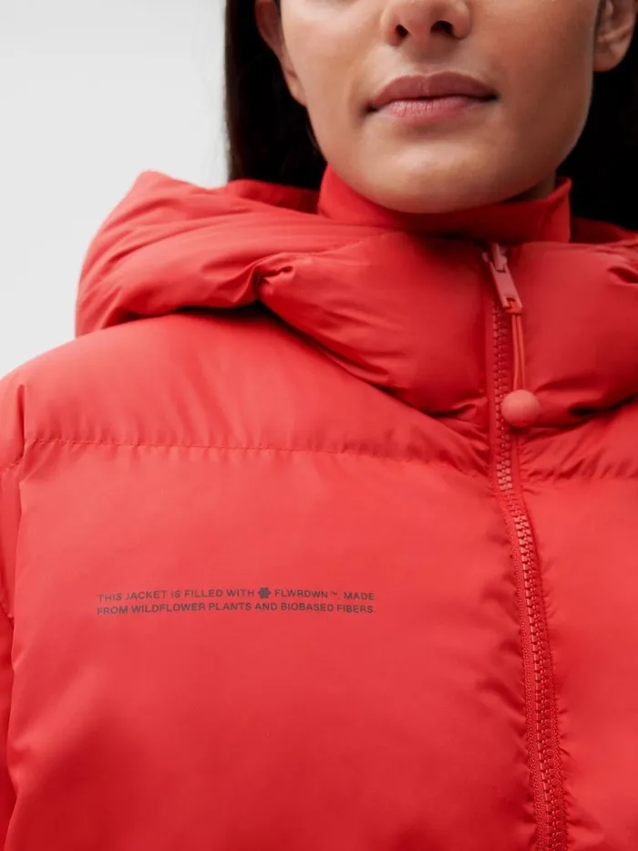 PANGAIA FLWRDWN Short Reversible Jacket Apple Red Women Jackets and Outerwear