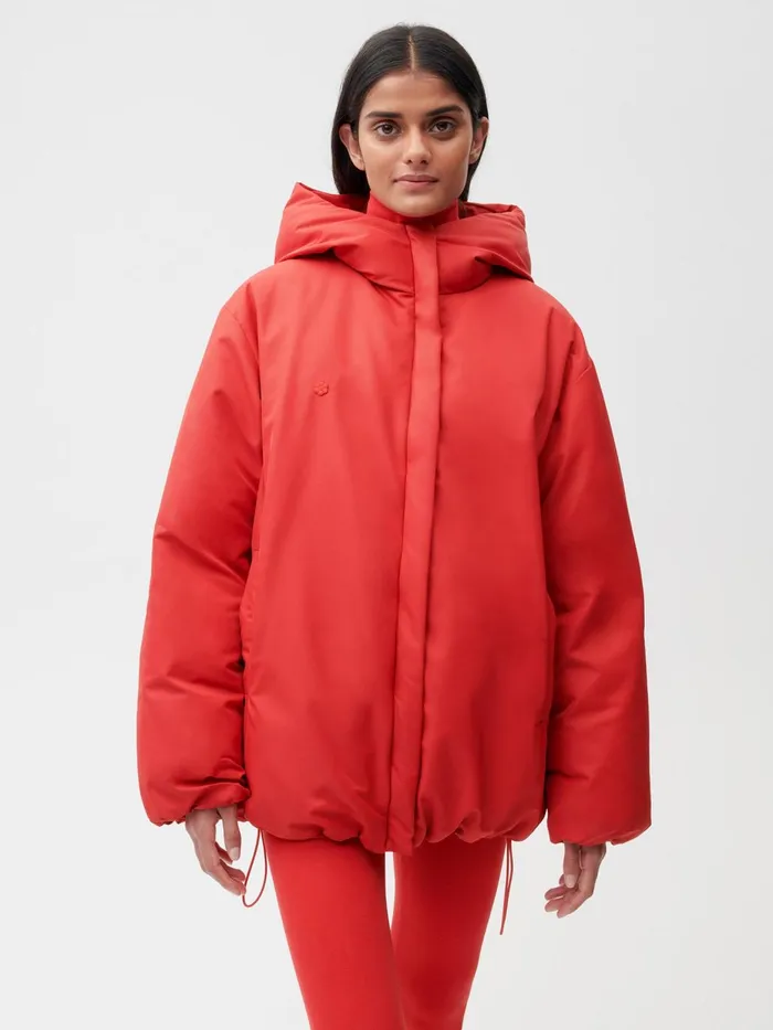 PANGAIA FLWRDWN Short Reversible Jacket Apple Red Women Jackets and Outerwear