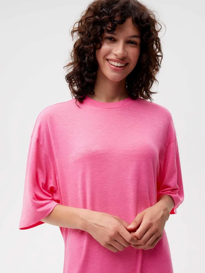 PANGAIA FRUTFIBER Maxi TShirt Dress Flamingo Pink Women Dresses and Jumpsuits