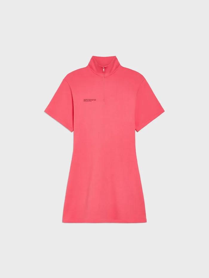 PANGAIA Half Zip Dress Lotus Pink Women Dresses and Jumpsuits