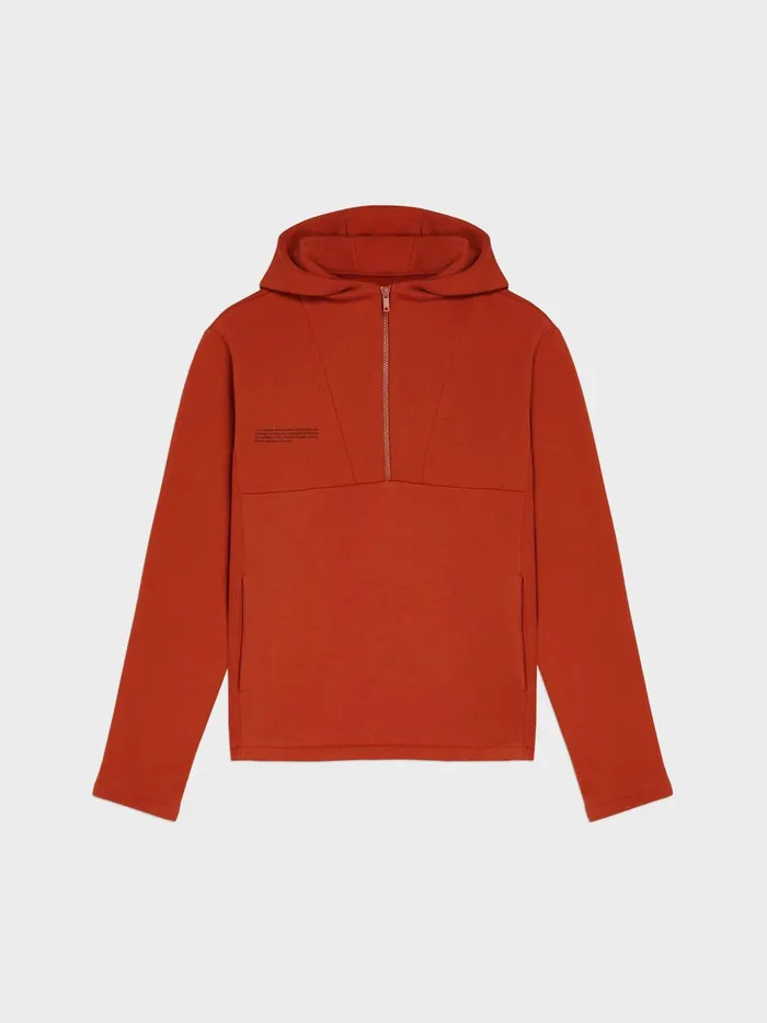 PANGAIA Half Zipped Hoodie Jasper Red Men Hoodies