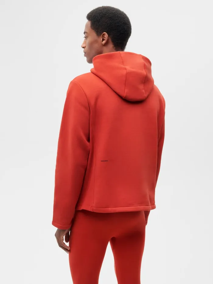 PANGAIA Half Zipped Hoodie Jasper Red Men Hoodies