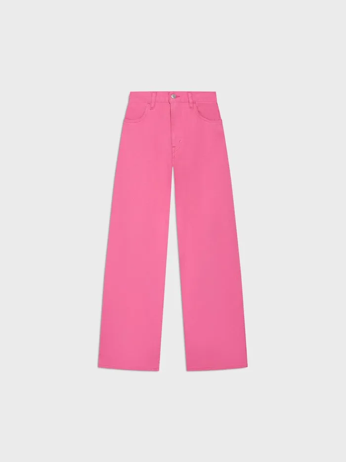PANGAIA Hemp Denim HighRise Wide Leg Jeans Flamingo Pink Women Denim