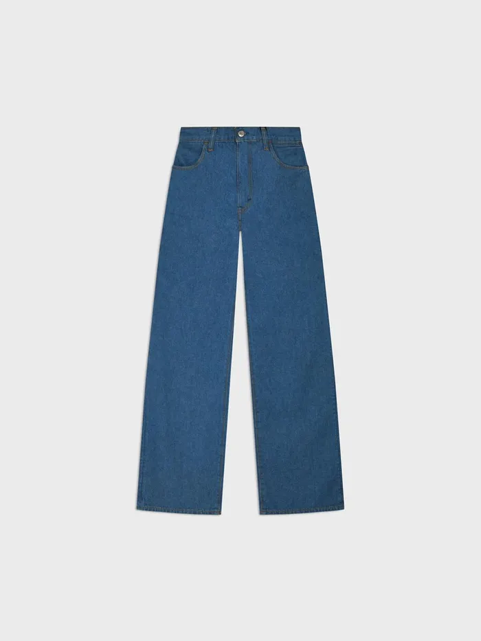 PANGAIA Hemp Denim HighRise Wide Leg Jeans Mid Wash Women Denim