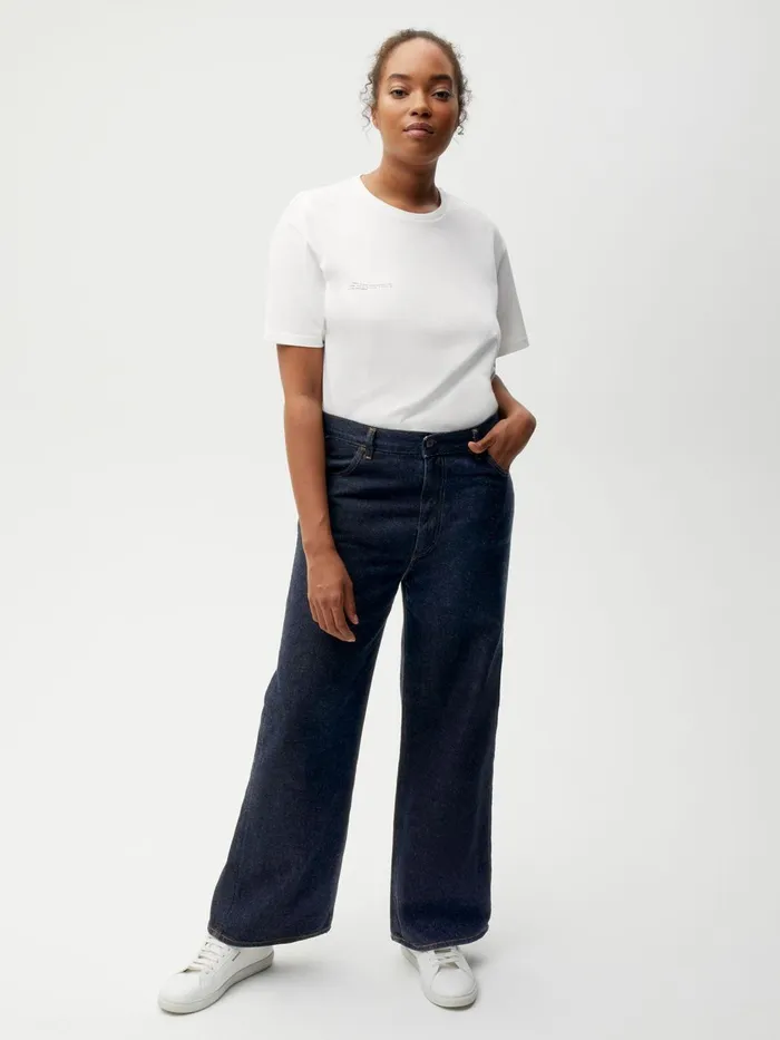 PANGAIA Hemp Denim HighRise Wide Leg Jeans Rinse Wash Women Denim