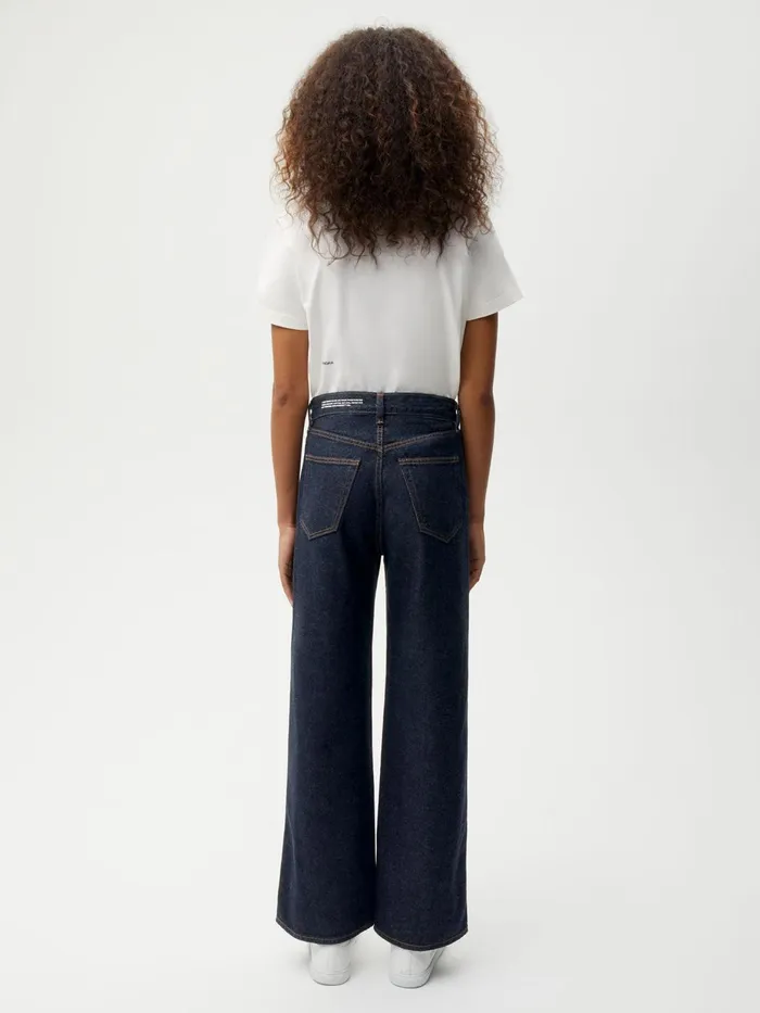 PANGAIA Hemp Denim HighRise Wide Leg Jeans Rinse Wash Women Denim