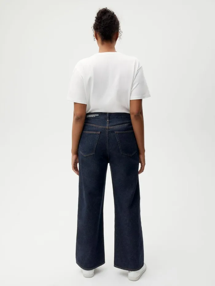 PANGAIA Hemp Denim HighRise Wide Leg Jeans Rinse Wash Women Denim