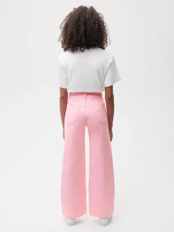 PANGAIA Hemp Denim HighRise Wide Leg Jeans Sakura Pink Women Denim