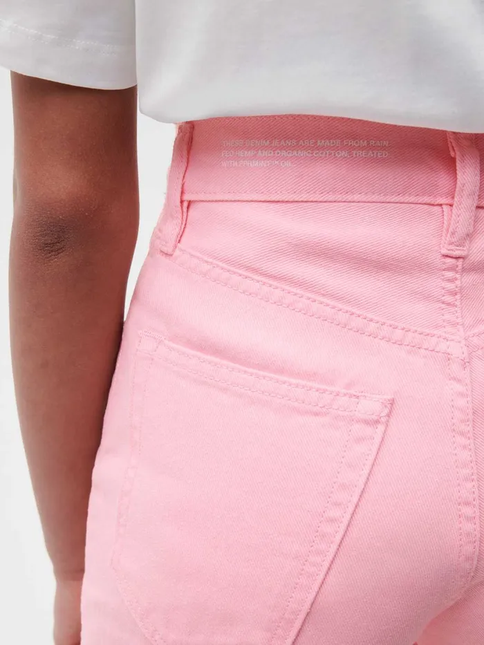 PANGAIA Hemp Denim HighRise Wide Leg Jeans Sakura Pink Women Denim