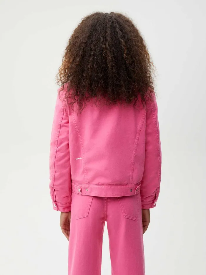 PANGAIA Hemp Denim Sherpa Jacket Flamingo Pink Men Jackets and Outerwear