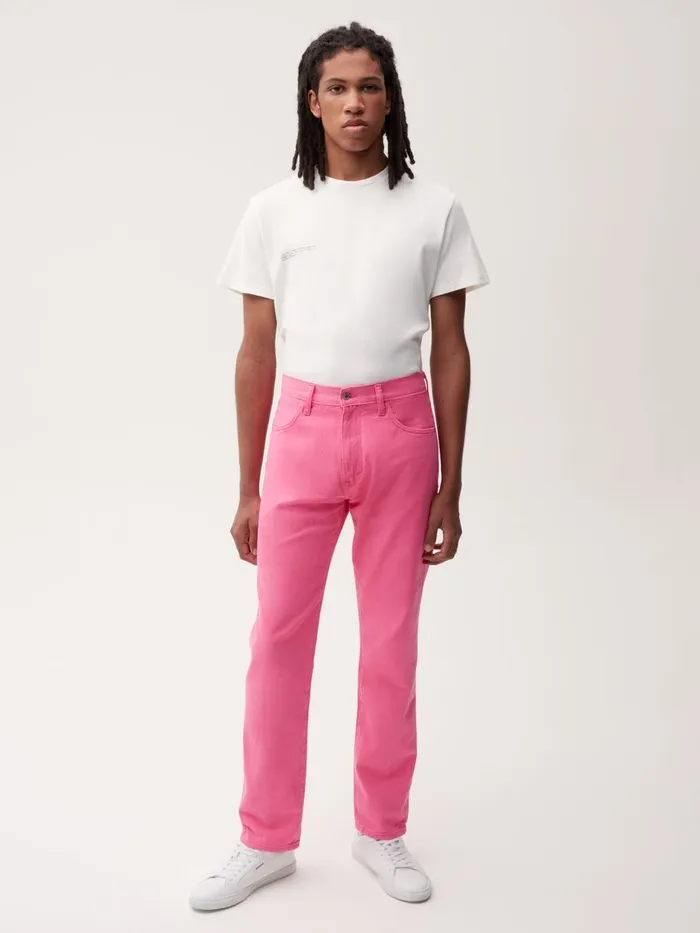 PANGAIA Hemp Denim StraightLeg Jeans Flamingo Pink Men Denim