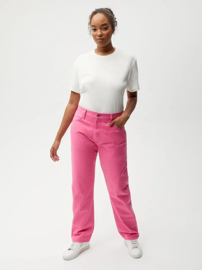 PANGAIA Hemp Denim StraightLeg Jeans Flamingo Pink Men Denim