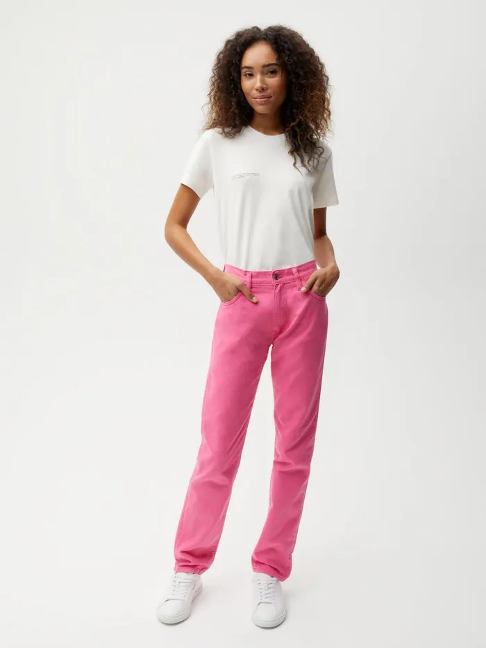 PANGAIA Hemp Denim StraightLeg Jeans Flamingo Pink Men Denim